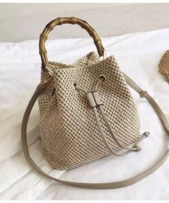 Ventura straw Bucket bag / Draw string bag